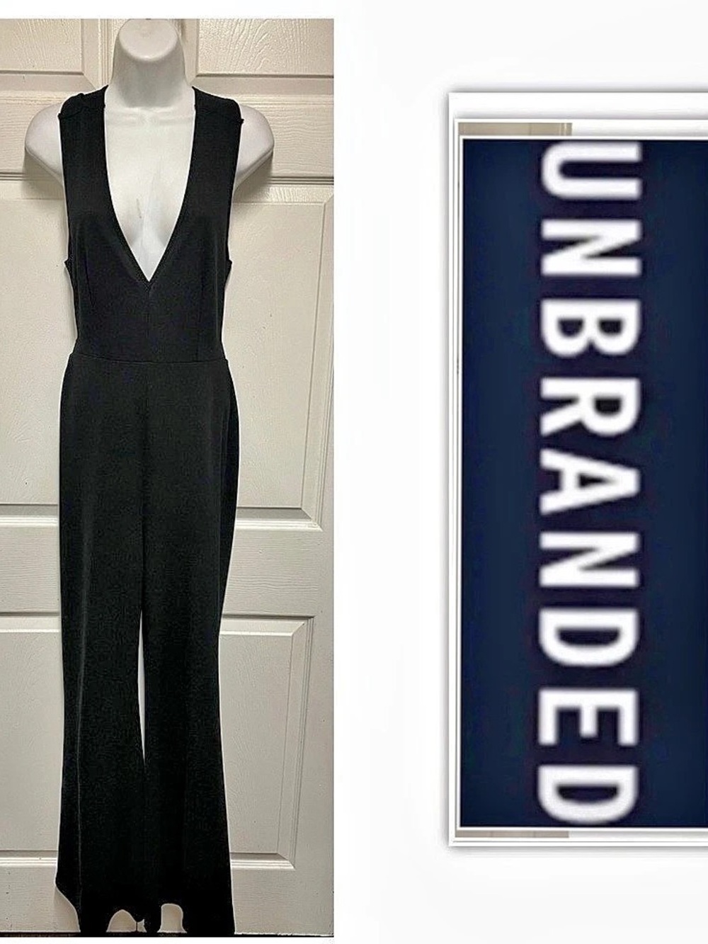 UNBRANDED Black Wide Leg Criss Cross Back Jumpsuit loop